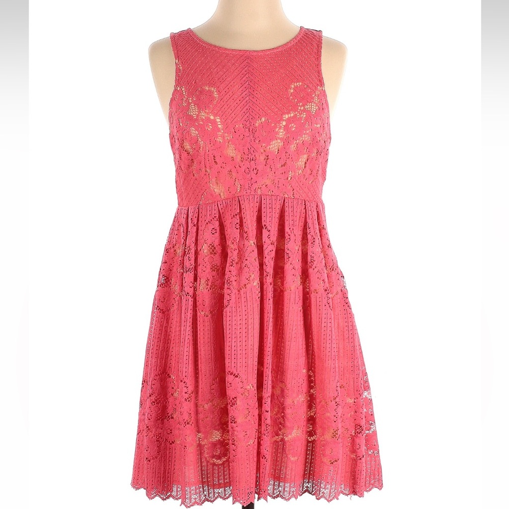 Free People Womans lace eyelet mini dress size S